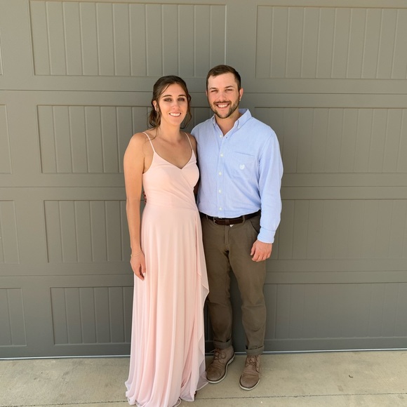 rose quartz bridesmaid dress